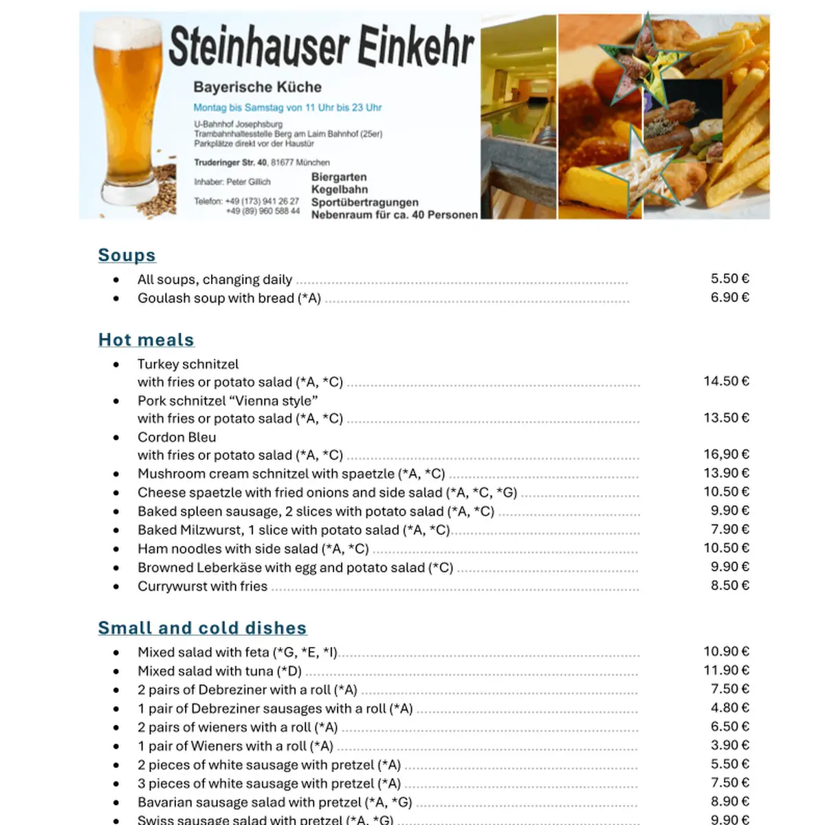 Speisekarte photo 1