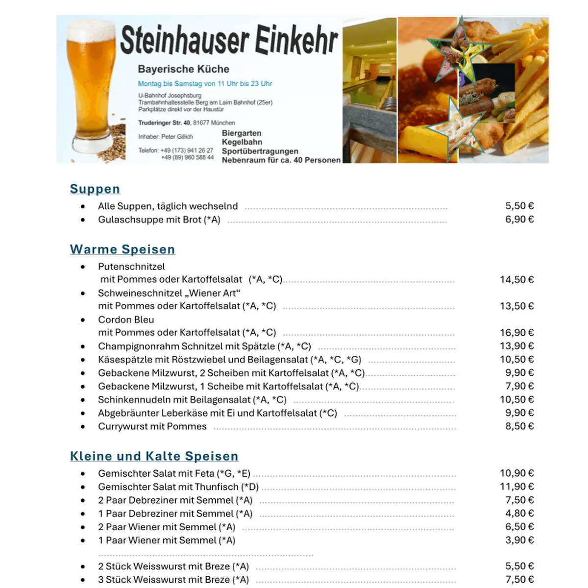 Speisekarte photo 2