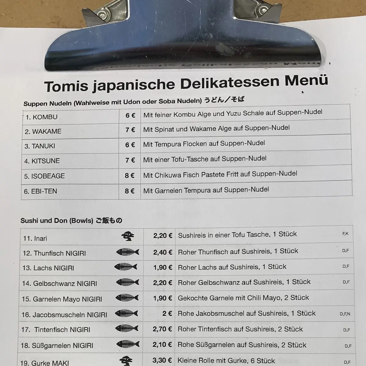 Speisekarte photo 1