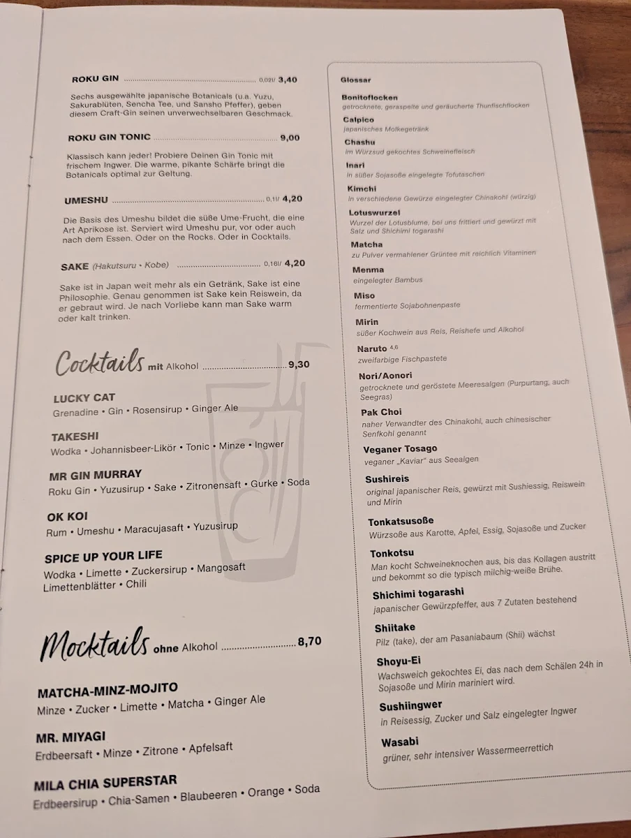 Speisekarte, Umaii Ramenbar Dresden