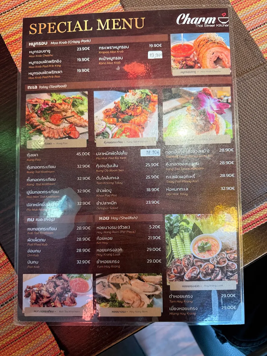 Speisekarte, Charm Thai Street Kitchen