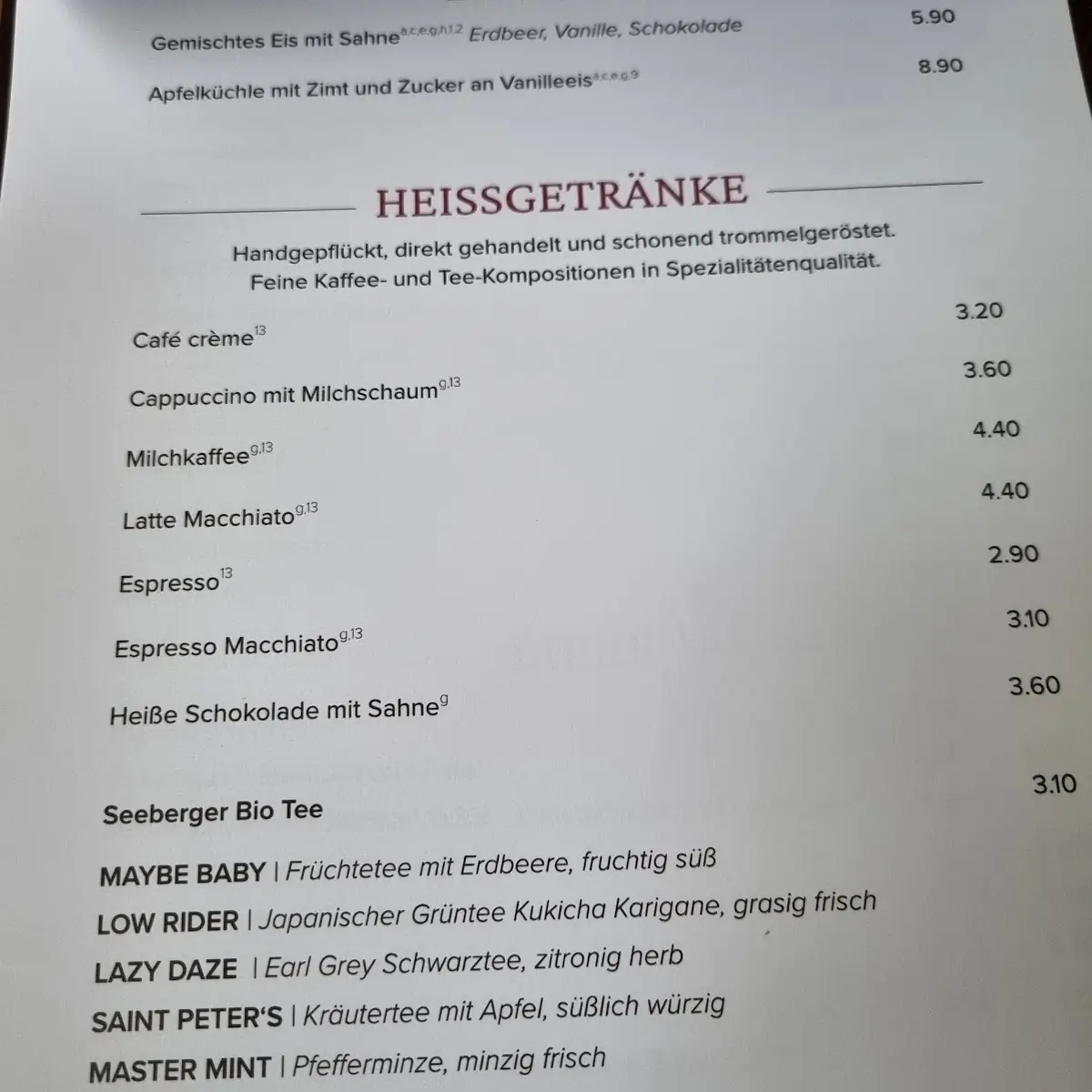 Speisekarte photo 3