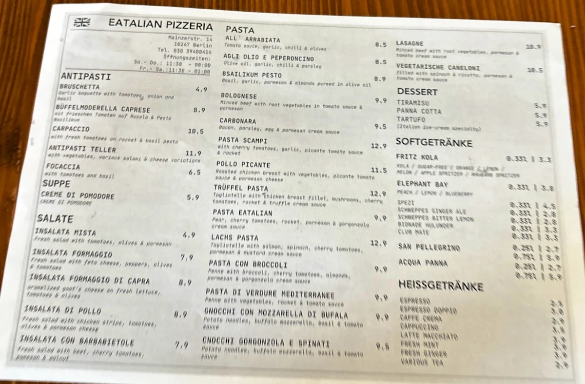 Speisekarte photo 1