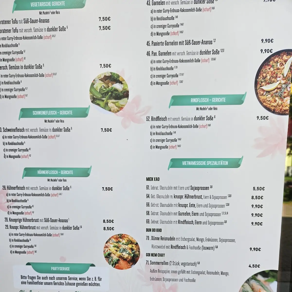 Speisekarte, Asia Imbiss Lotusreich