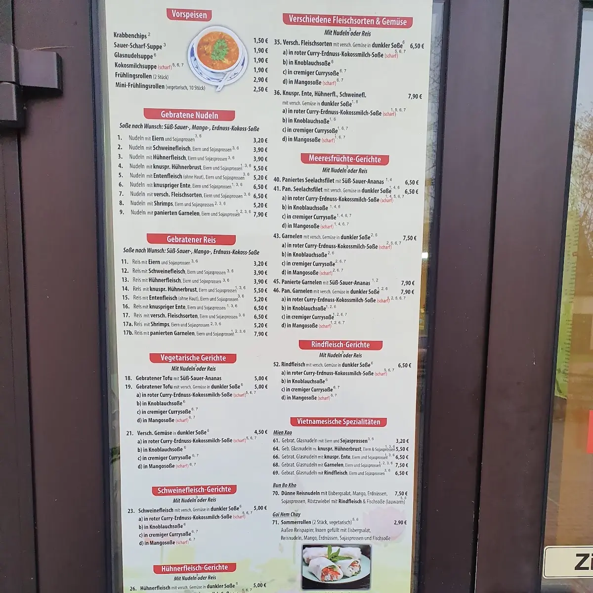 Speisekarte, Asia Imbiss Lotusreich