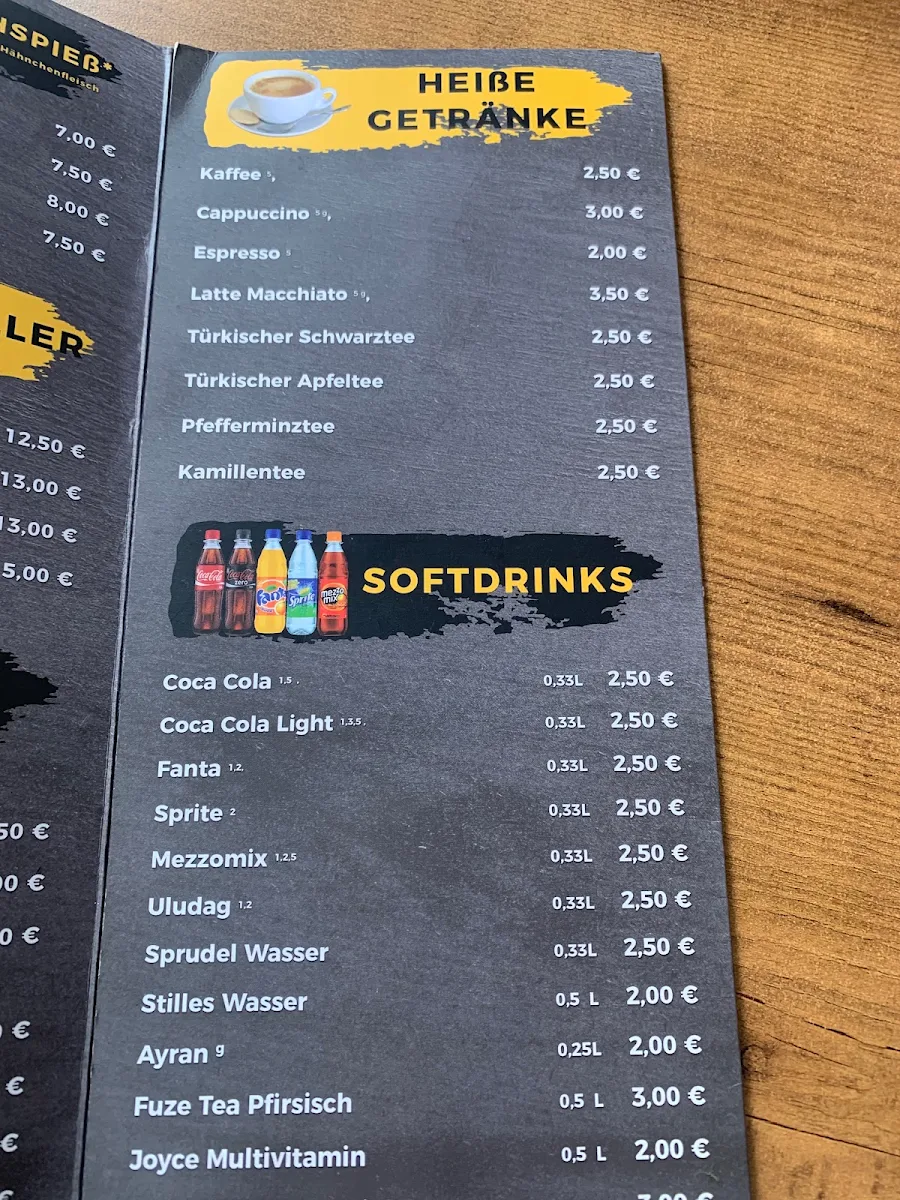 Speisekarte, Mosel Grill