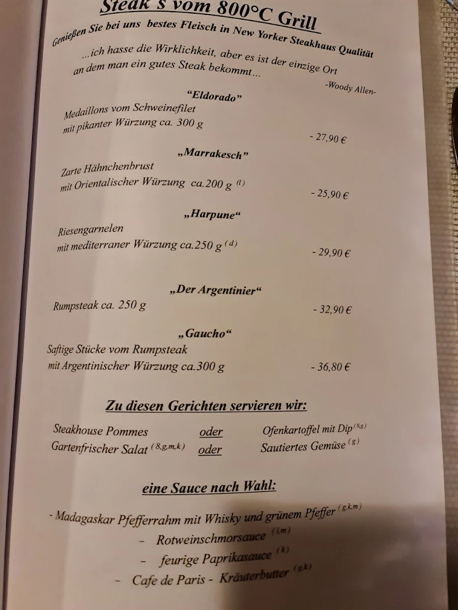 Speisekarte, Restaurant Gasthof zur Post