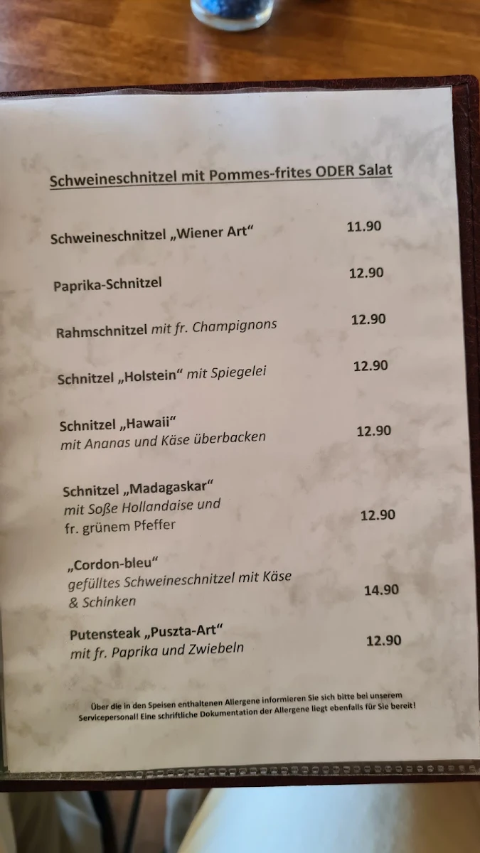 Speisekarte, Ratsstübchen Ratingen