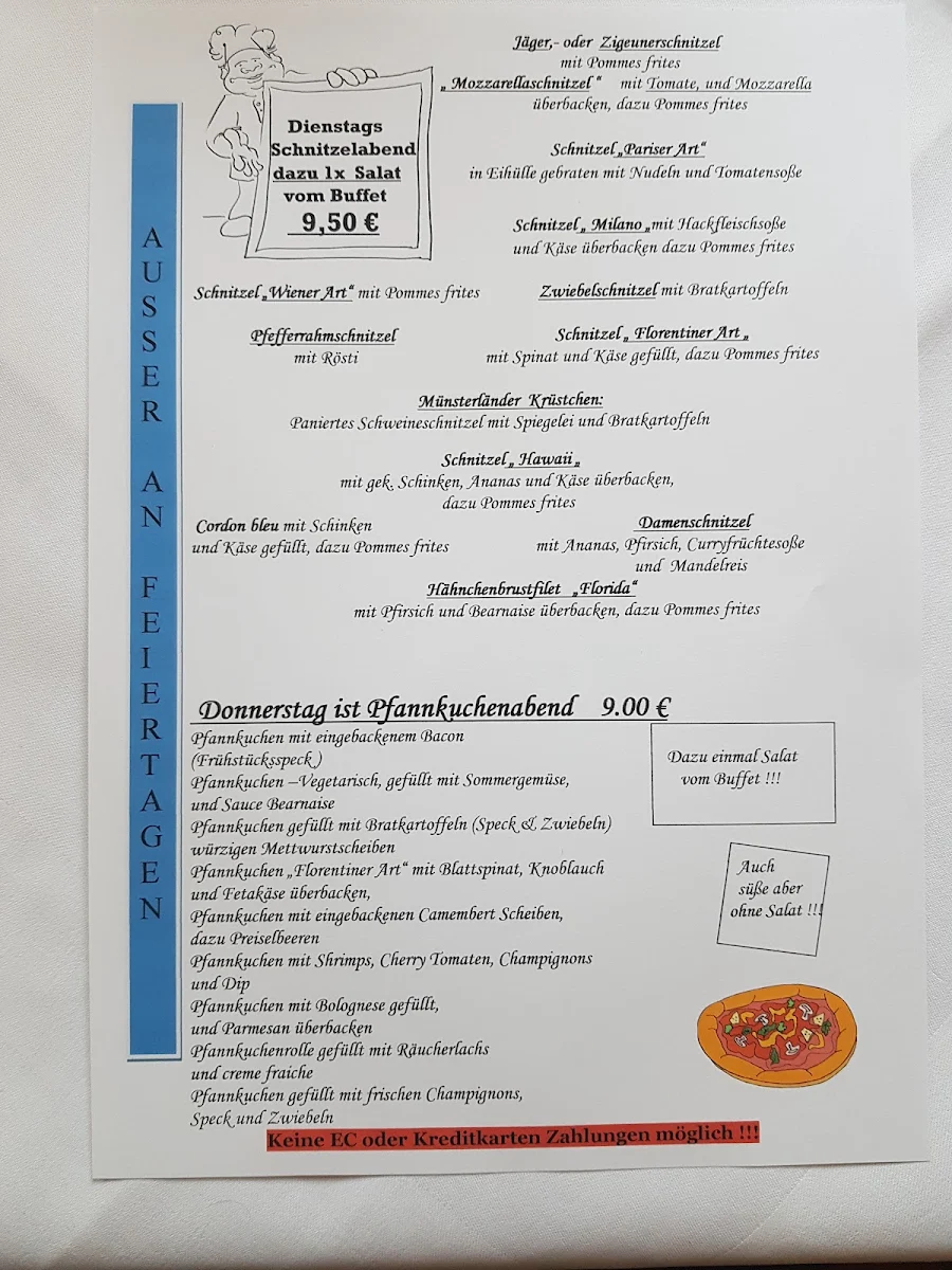 Speisekarte, Gaststätte Warsteiner Stiefel