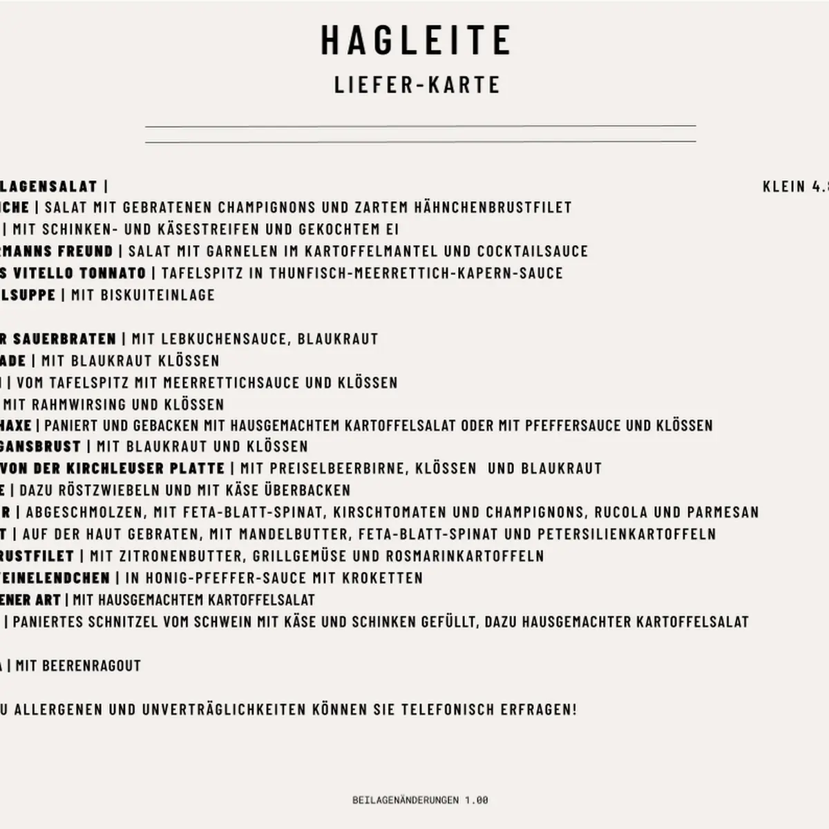 Speisekarte photo 1