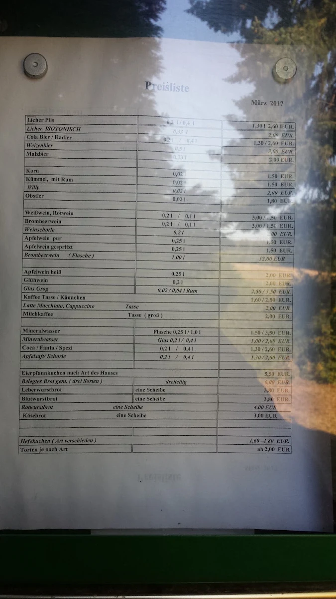 Speisekarte, Zur Wilhemshöhe/ Schwarzer Mann