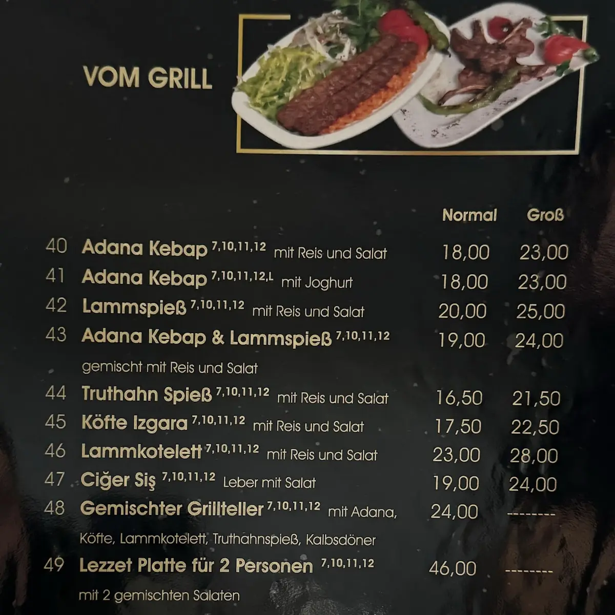 Speisekarte, Restaurant Lezzet