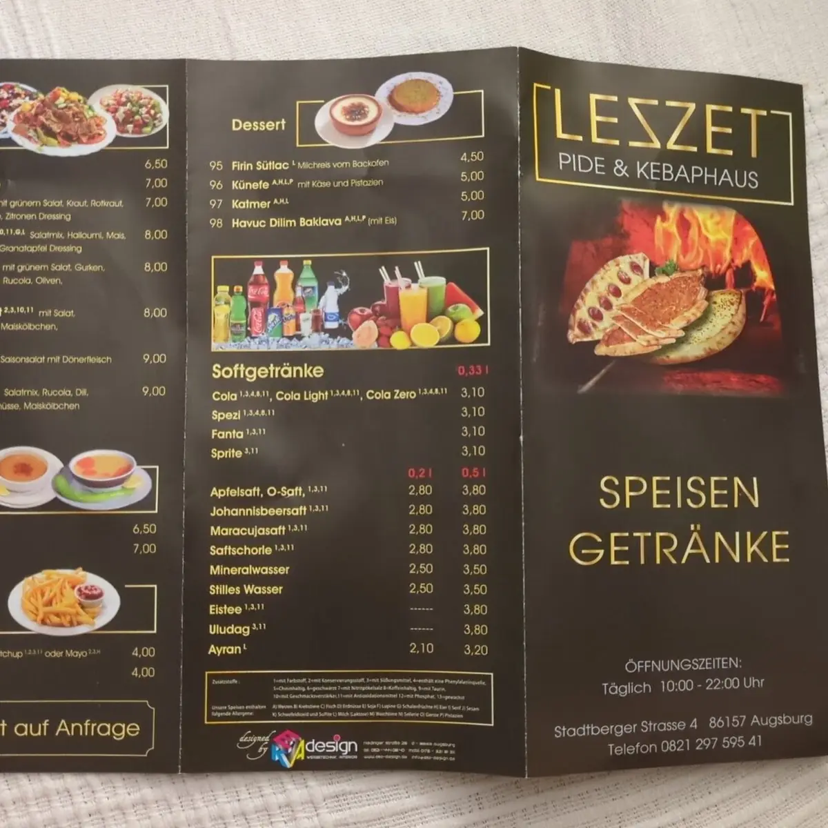 Speisekarte, Restaurant Lezzet