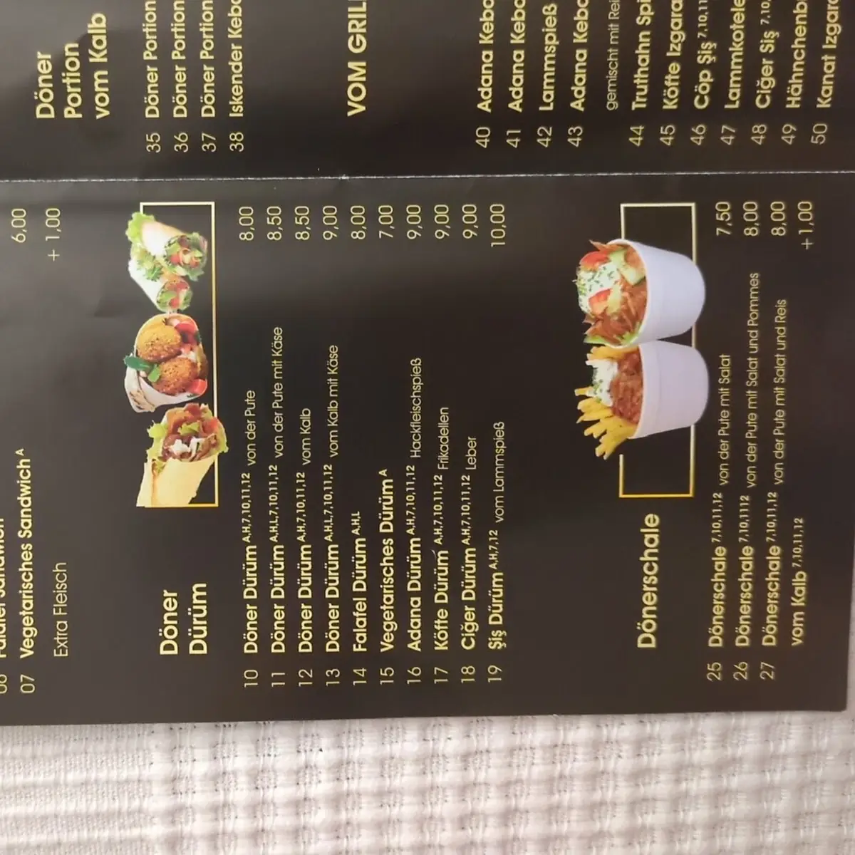 Speisekarte, Restaurant Lezzet