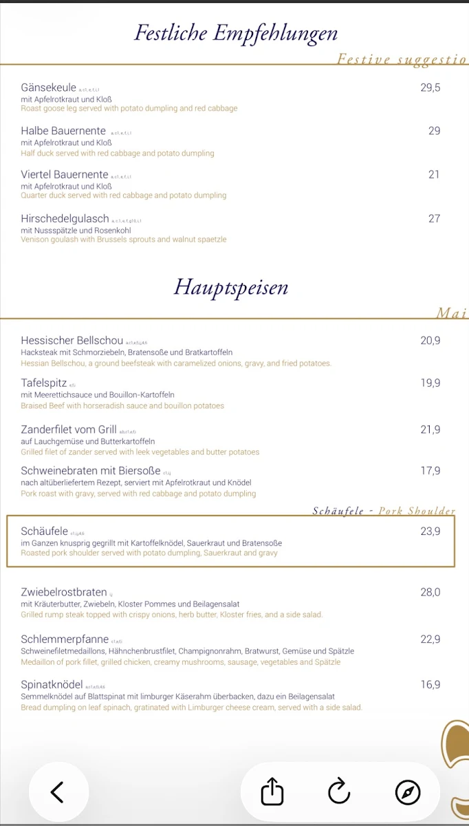 Speisekarte photo 1