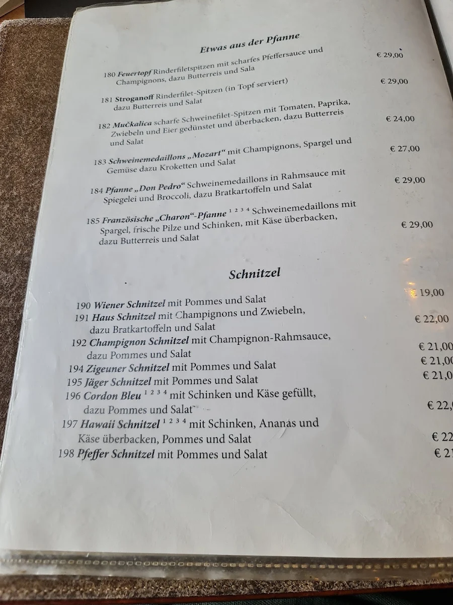 Speisekarte, Berliner Hof