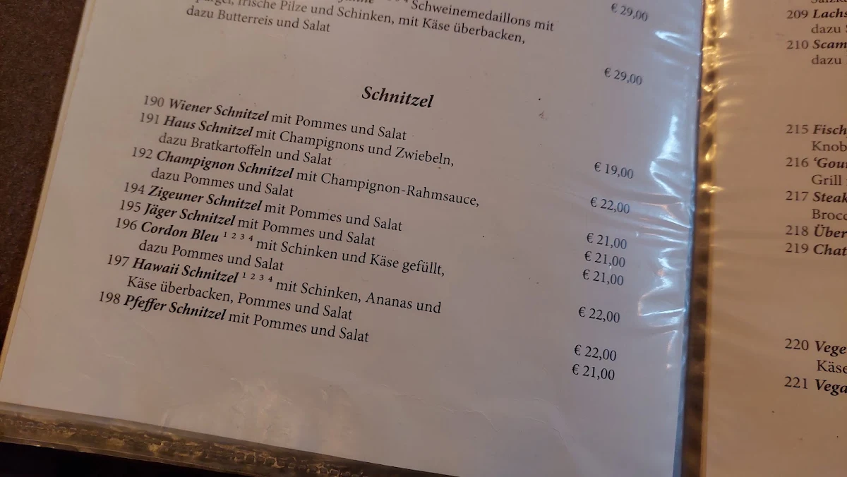 Speisekarte, Berliner Hof