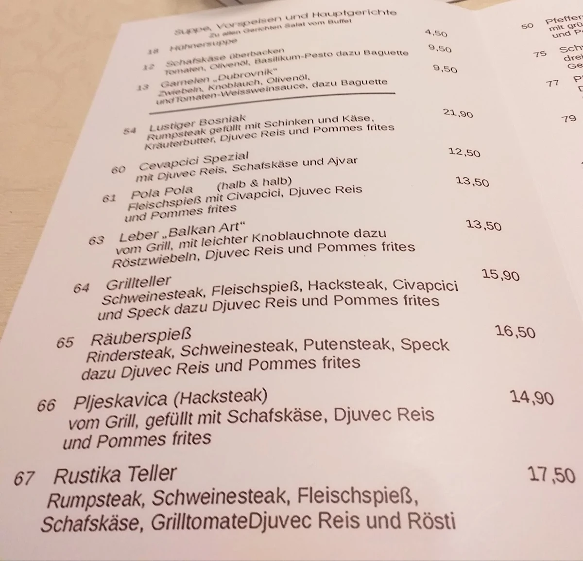 Speisekarte photo 1