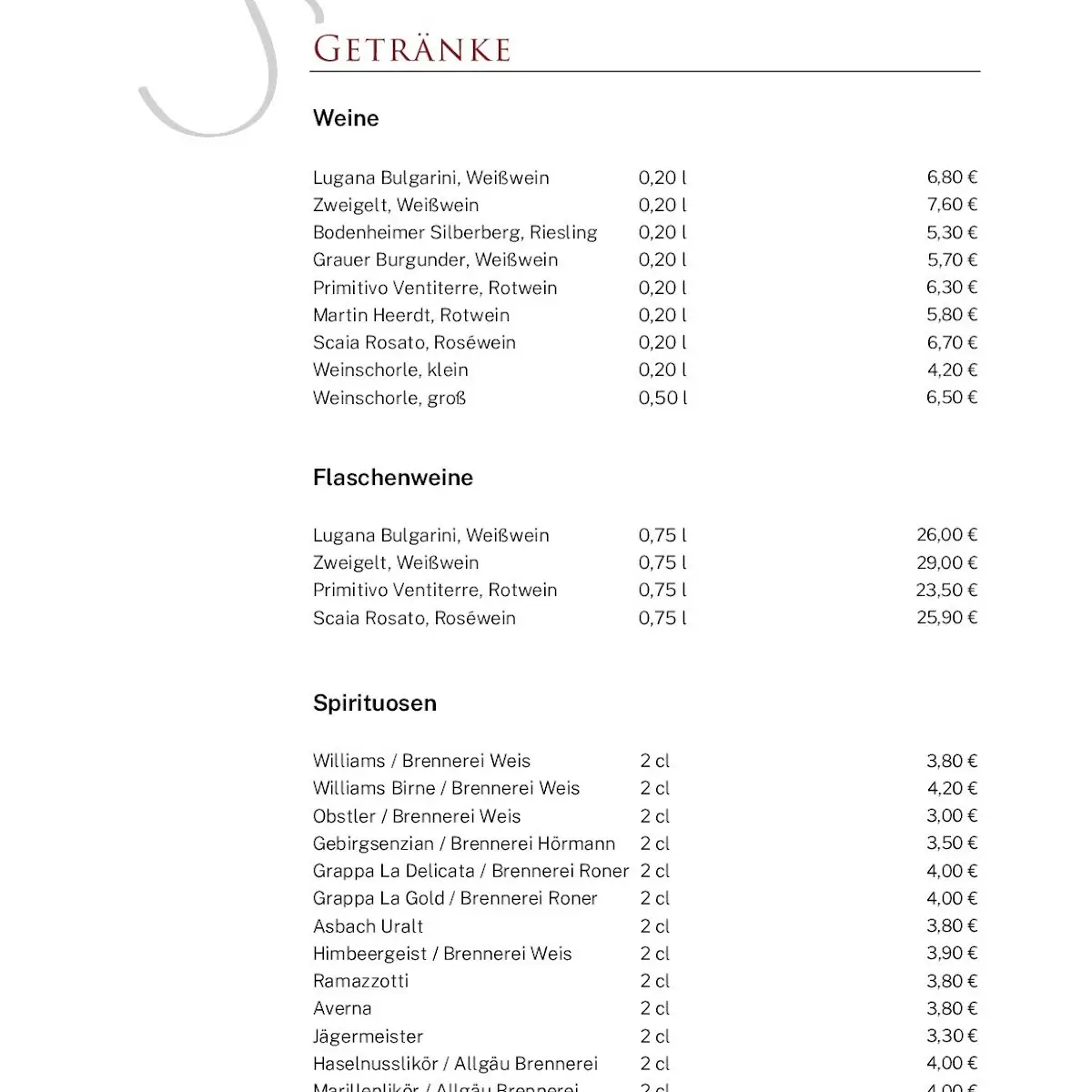 Speisekarte photo 2