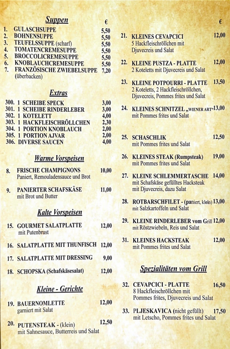 Speisekarte photo 1