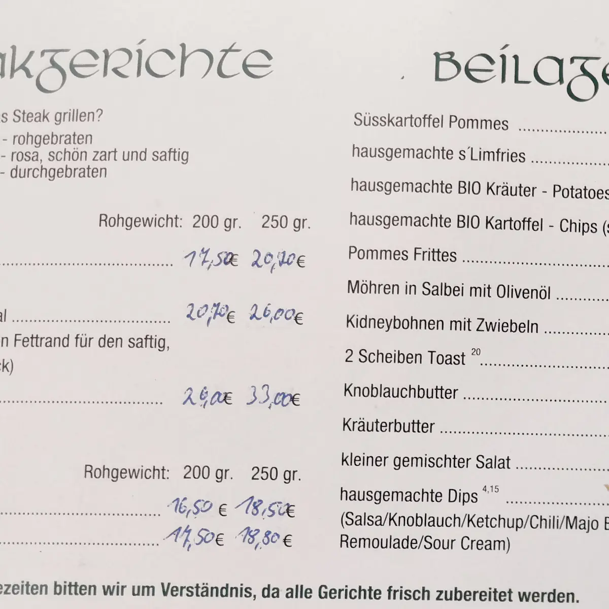 Speisekarte photo 1