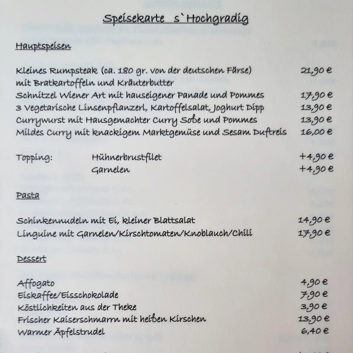 Speisekarte photo 2