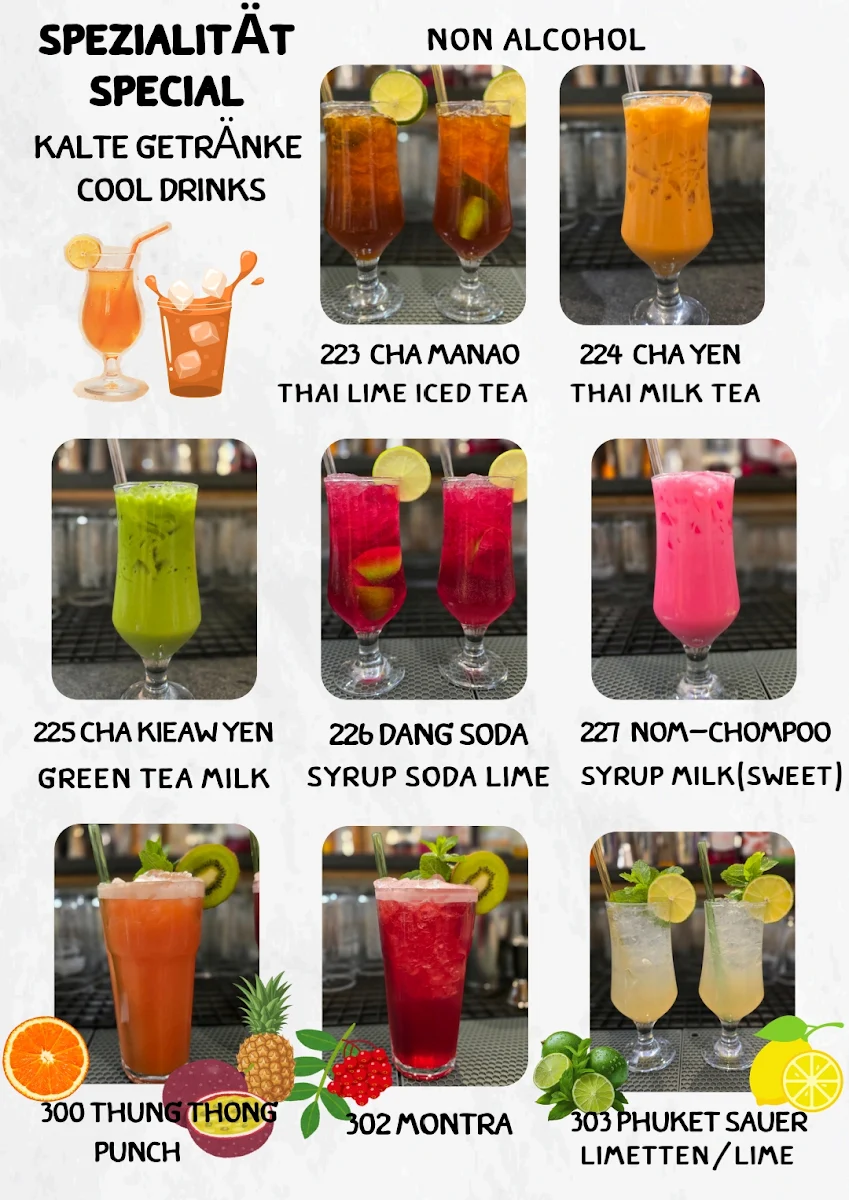 Speisekarte, Thung Thong Thai Restaurant