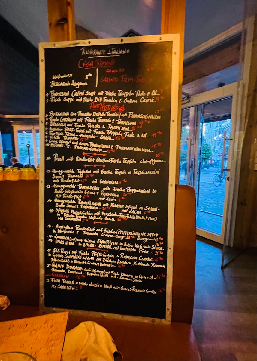 Speisekarte, Casa Romana - Ristorante Italiano