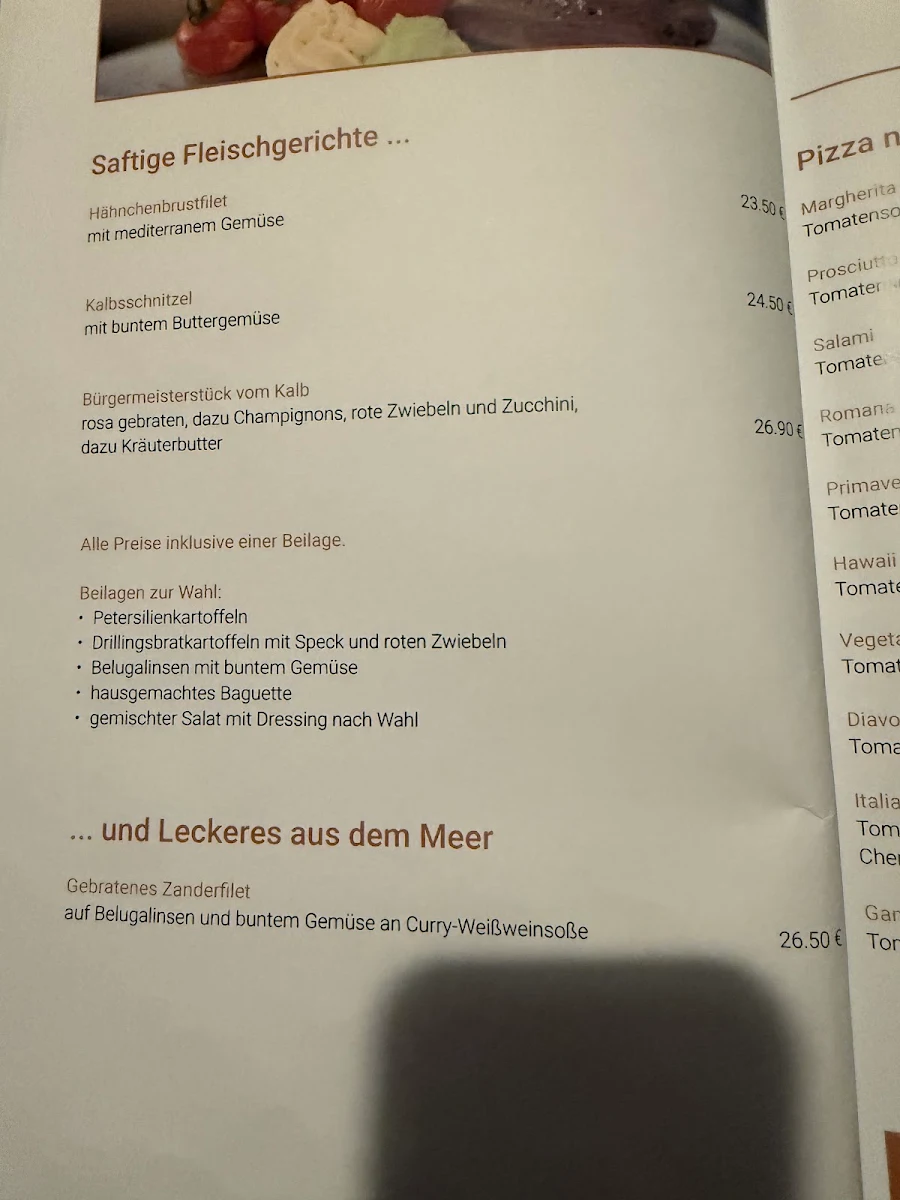 Speisekarte, Gambrinus