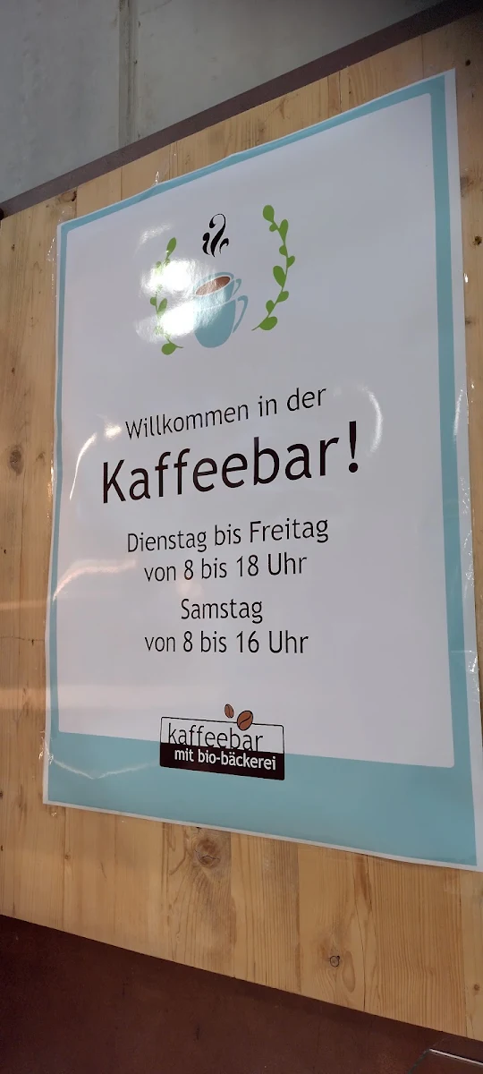 Speisekarte, Kaffeebar im Gartenmarkt