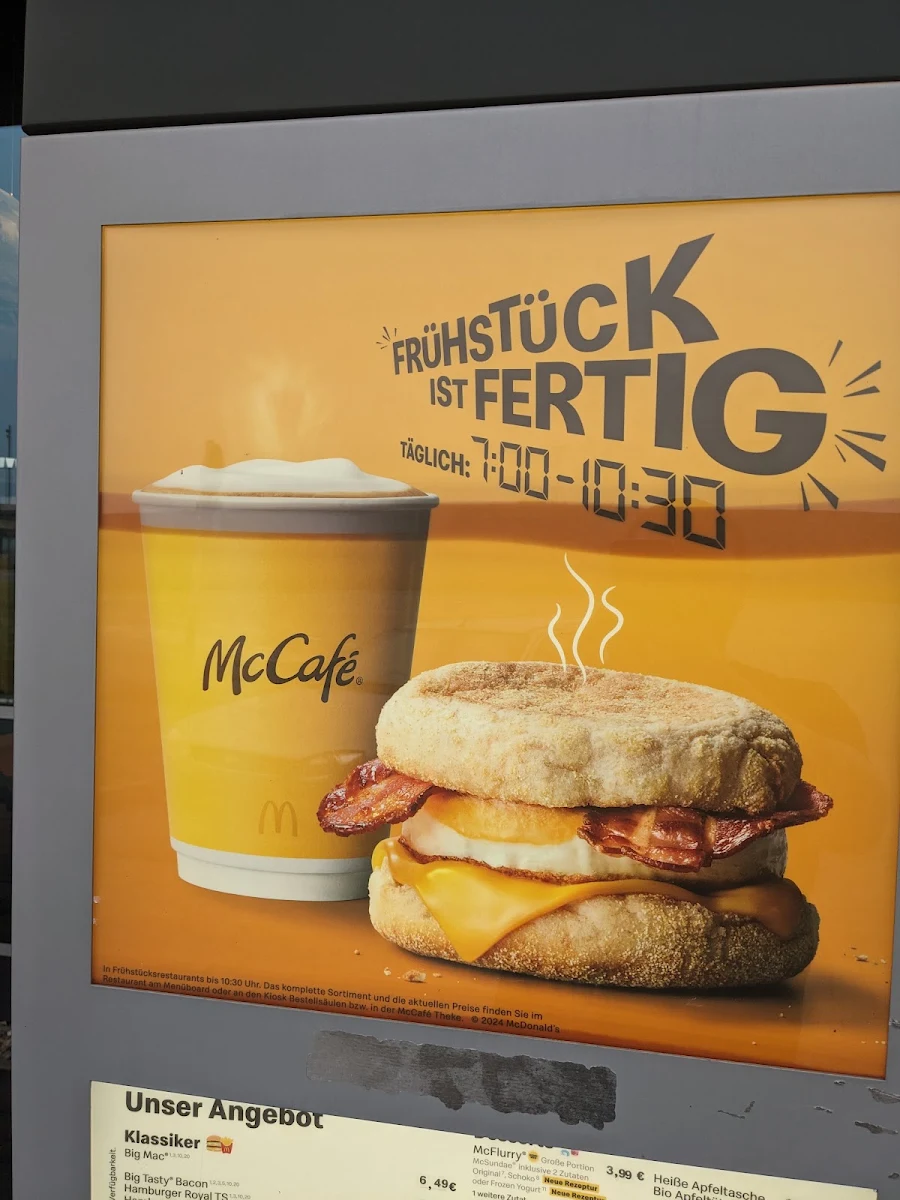 Speisekarte, McDonald's