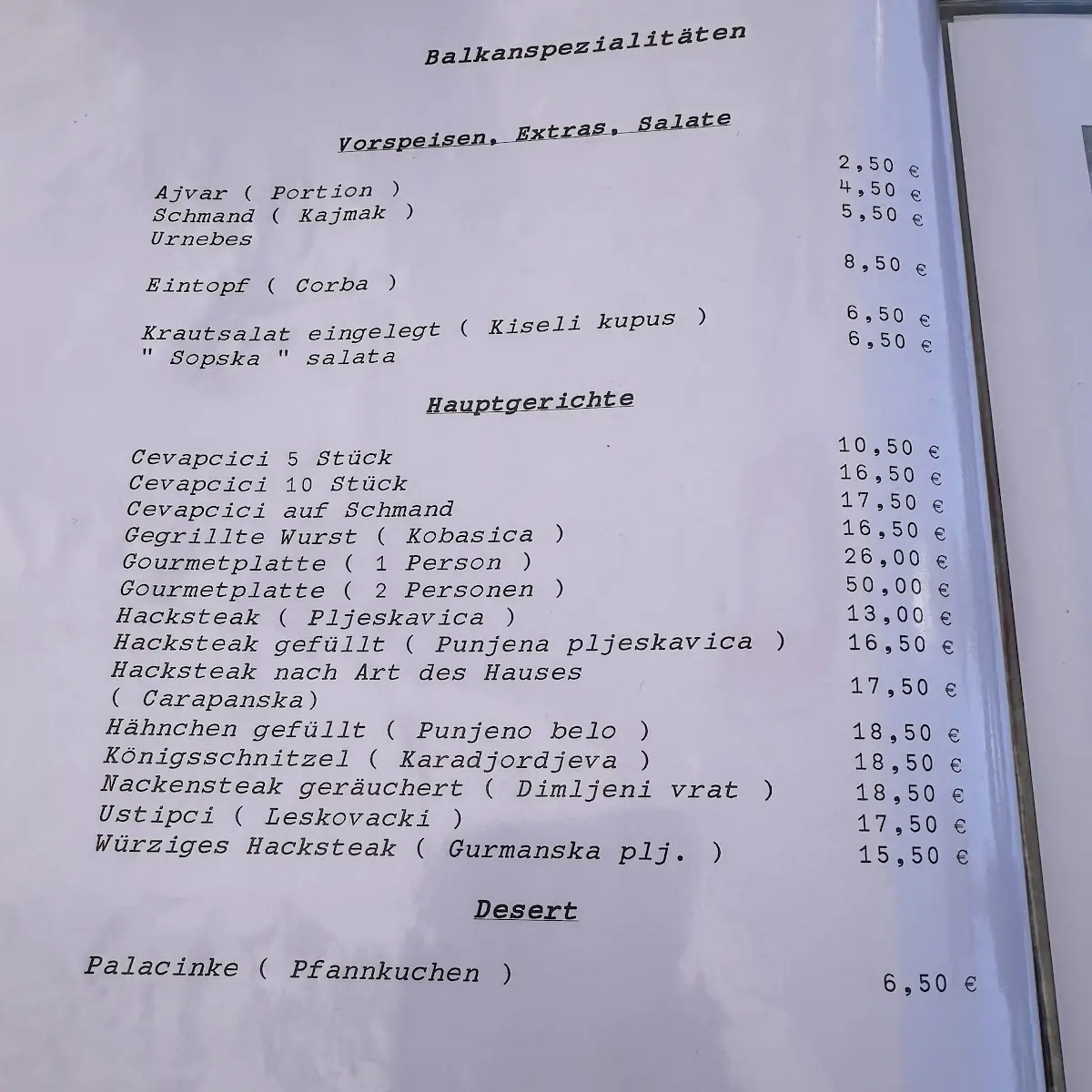 Speisekarte photo 2