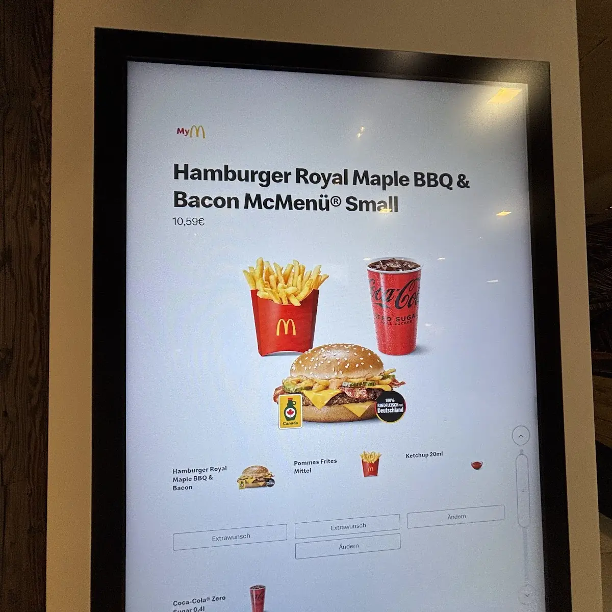 Speisekarte, McDonald's