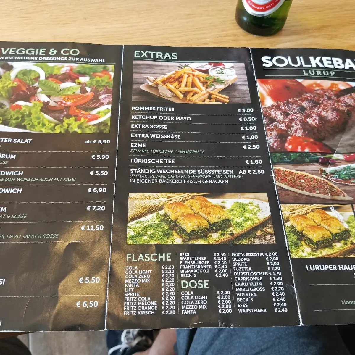 Speisekarte, Soulkebap Lurup