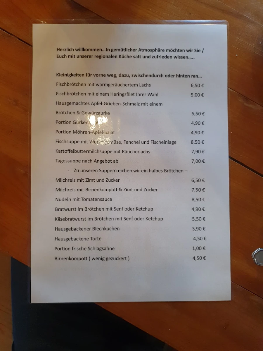 Speisekarte, Zicke(r)n Eck