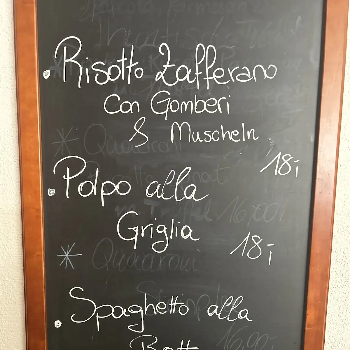 Speisekarte, Restaurant La terazza