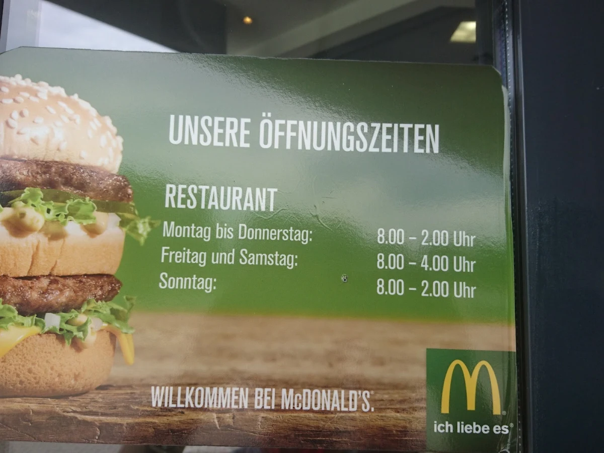 Speisekarte, McDonald's