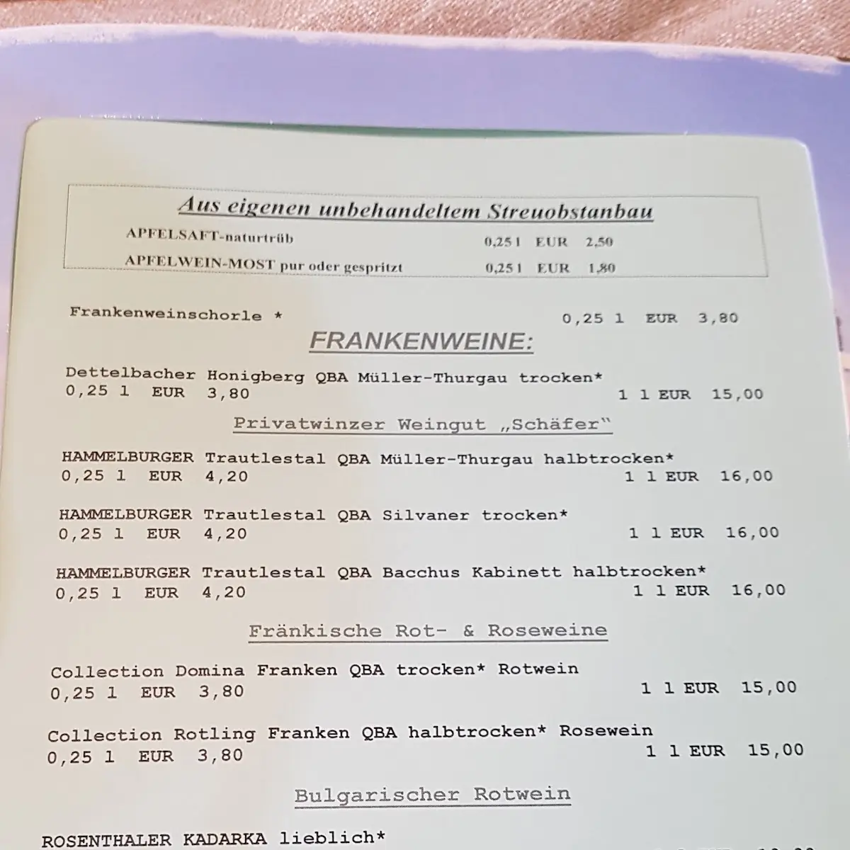 Speisekarte photo 1