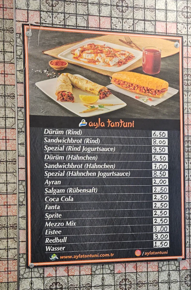 Speisekarte, Ayla Tantuni