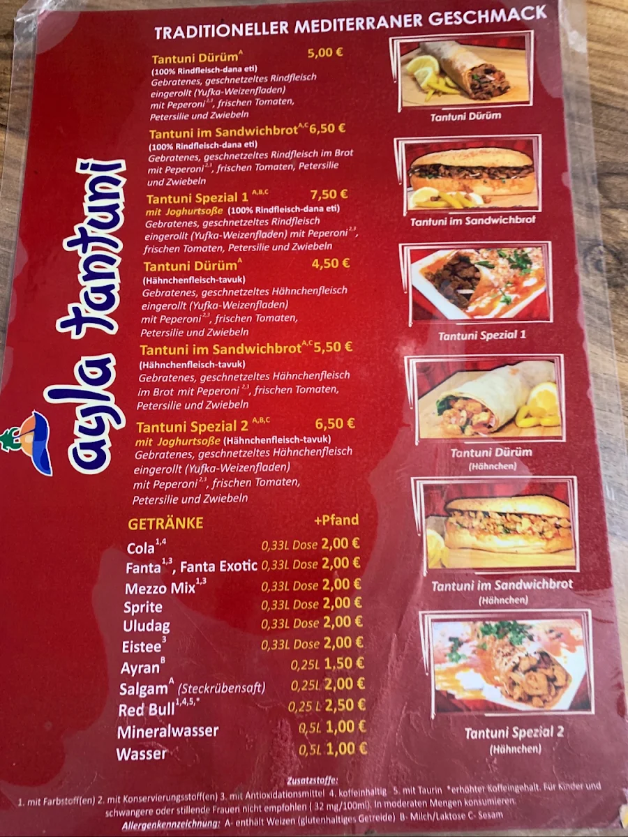 Speisekarte, Ayla Tantuni