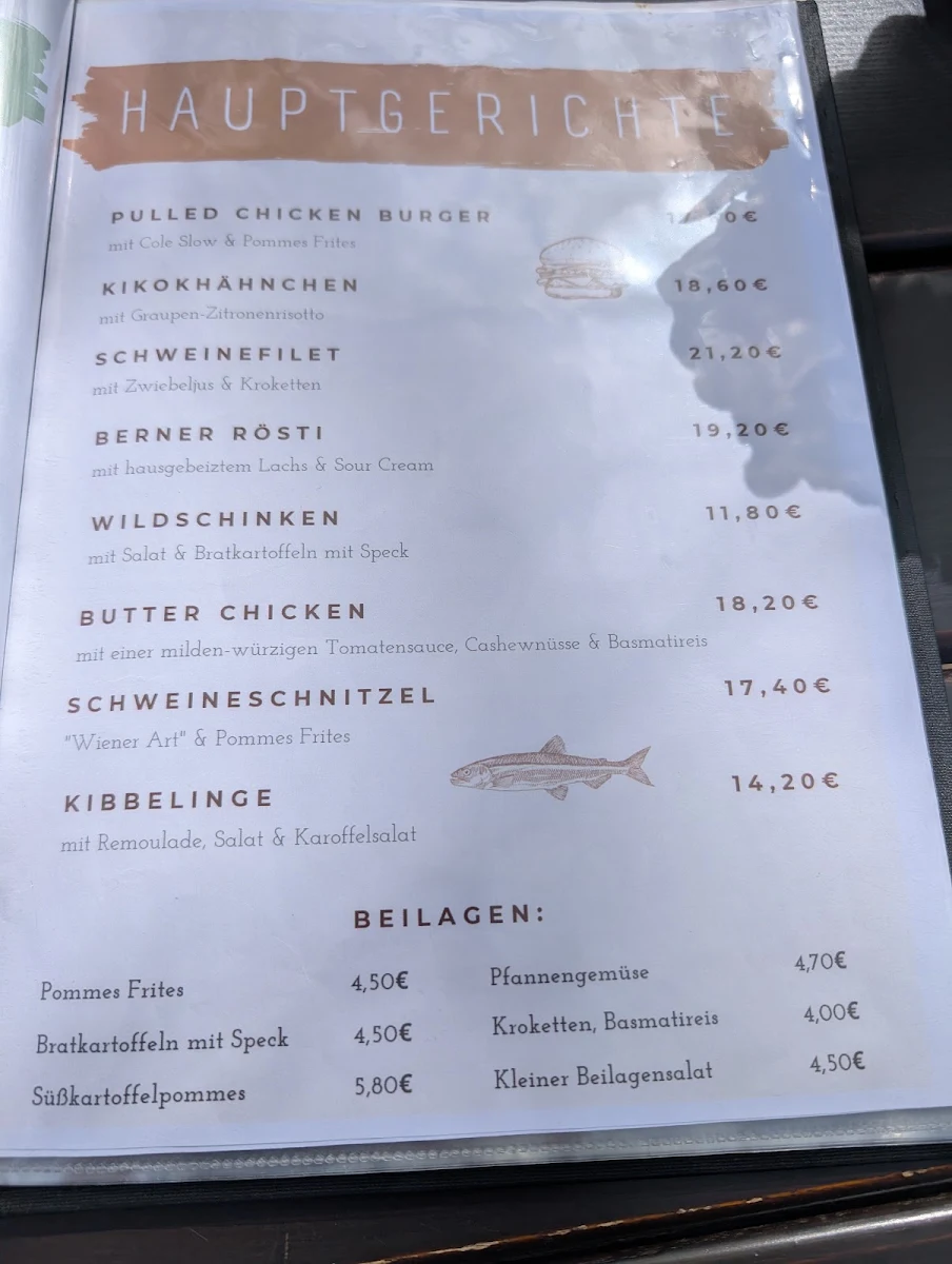 Speisekarte, Meierhof Olderdissen Bielefeld