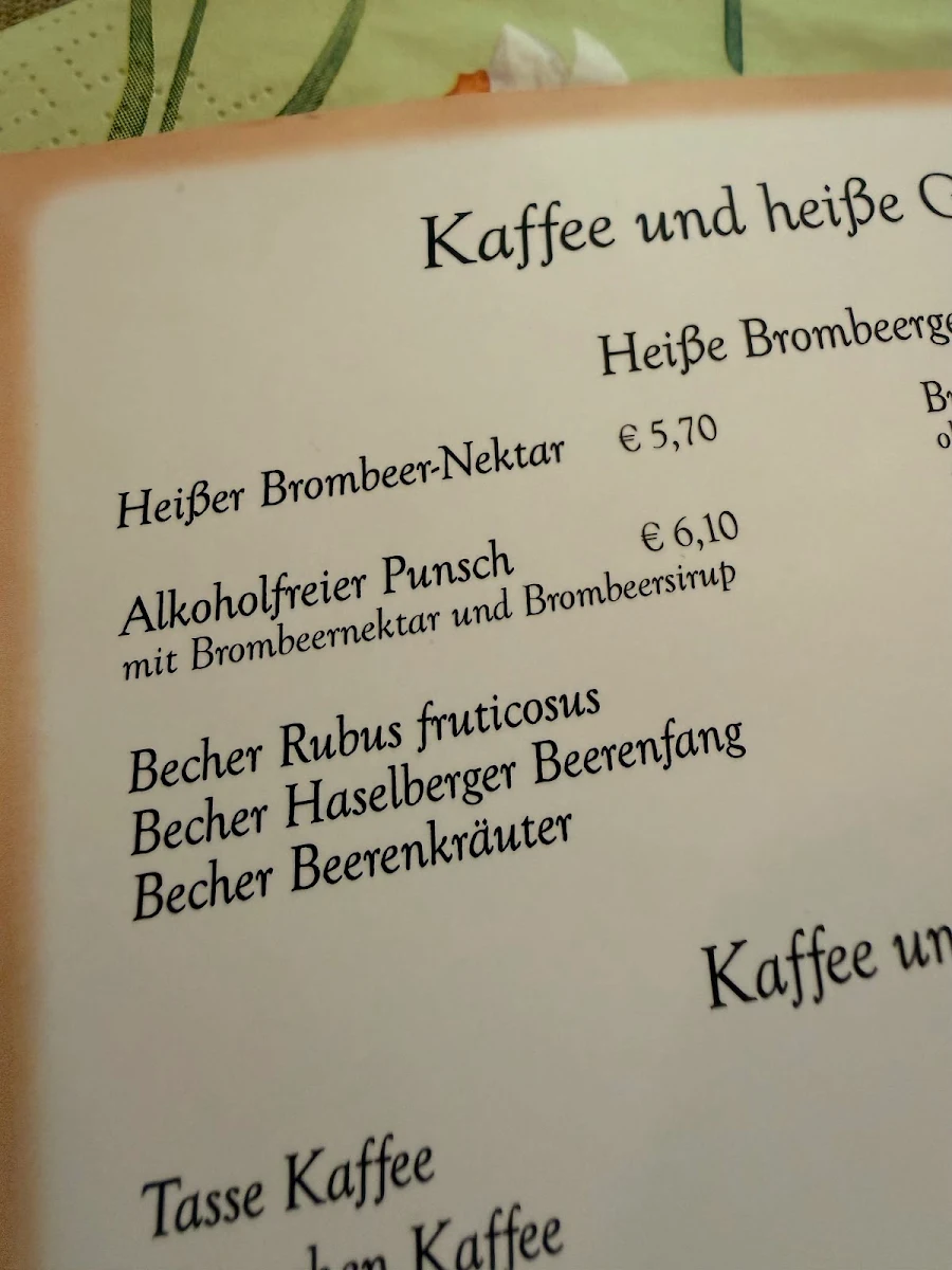 Speisekarte, Brombeerschenke