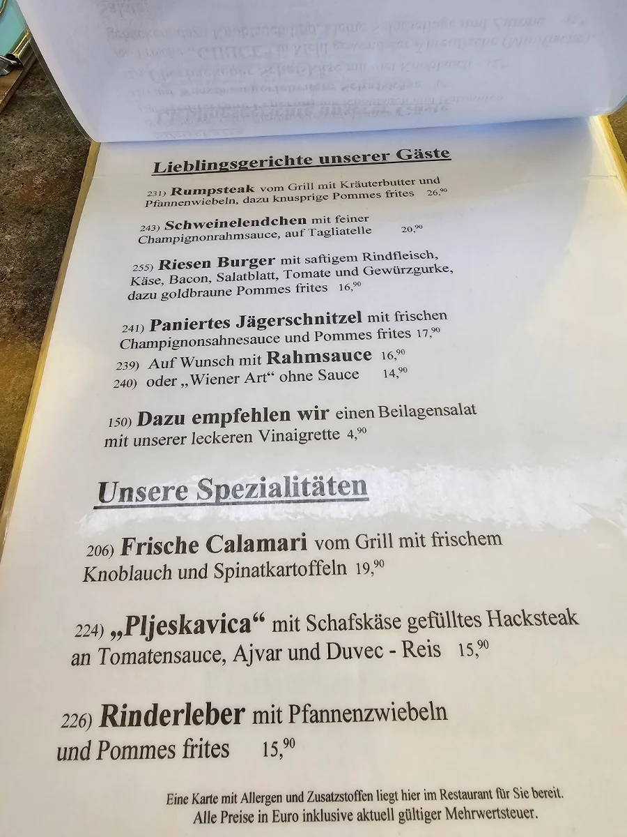Speisekarte photo 2