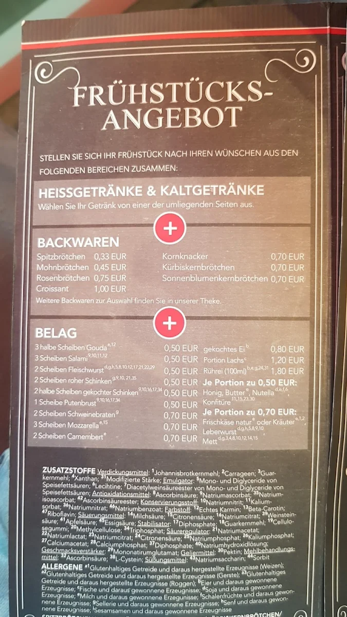 Speisekarte, Voigt Bäckerei & Konditorei