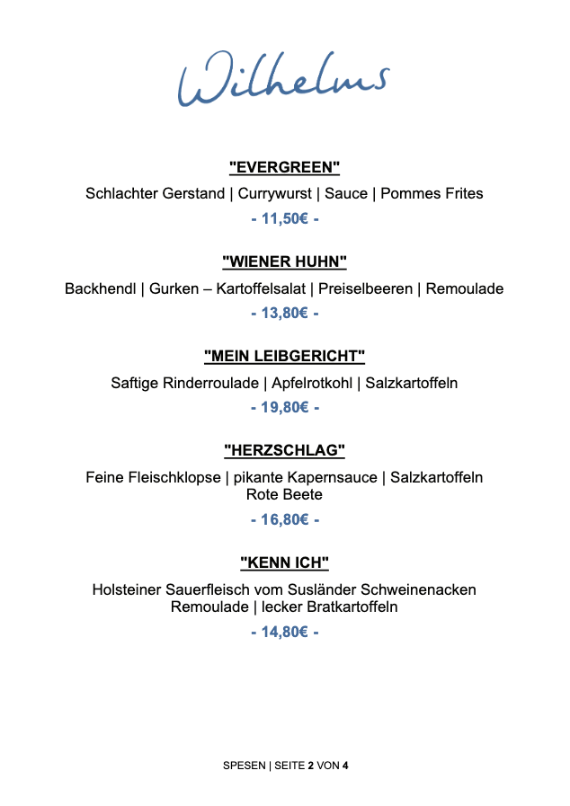 Speisekarte photo 2
