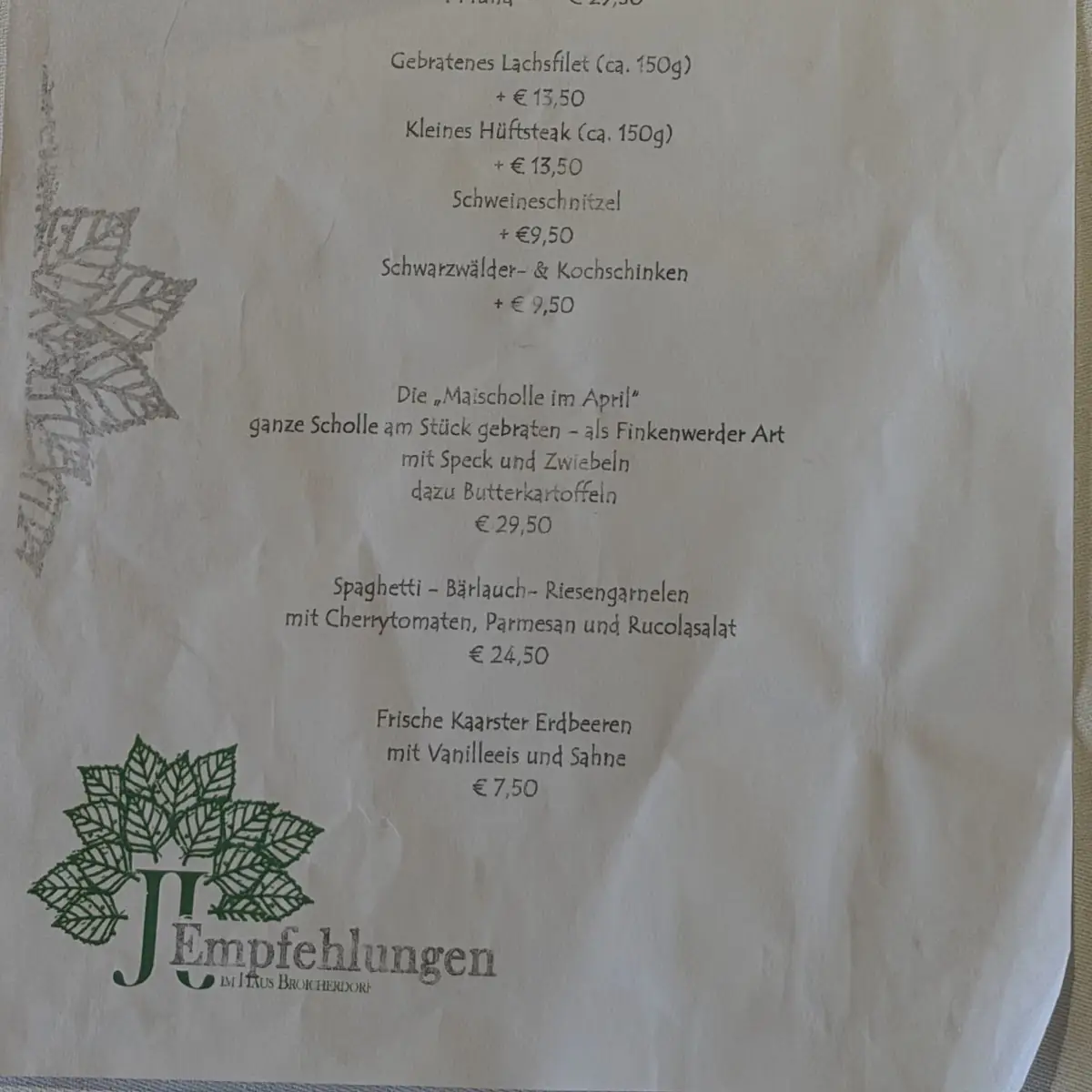 Speisekarte photo 1