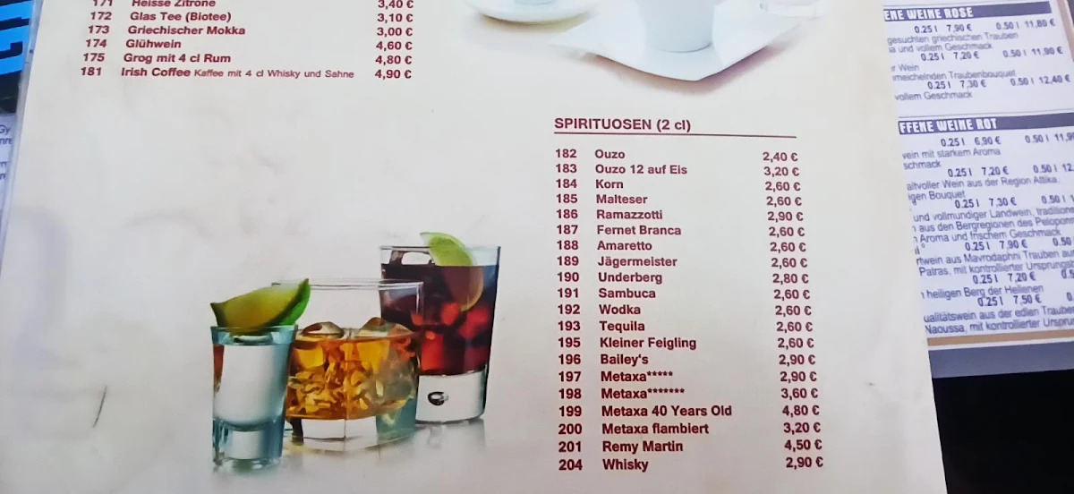 Speisekarte, Alexandros