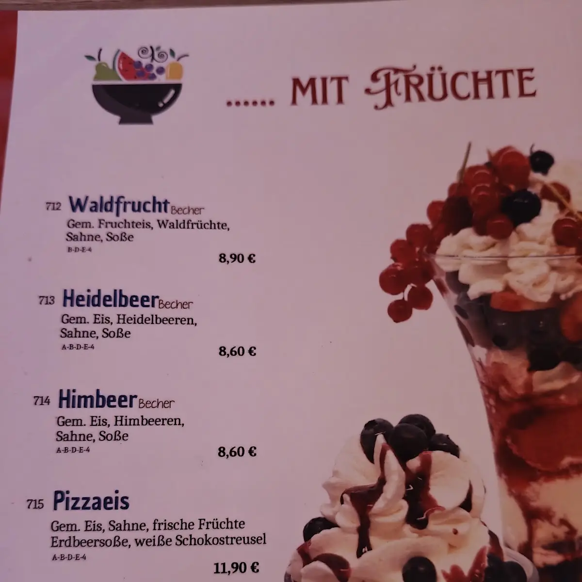 Speisekarte, Punjabi Bad'sha - Indisches Restaurant & Eiscafe