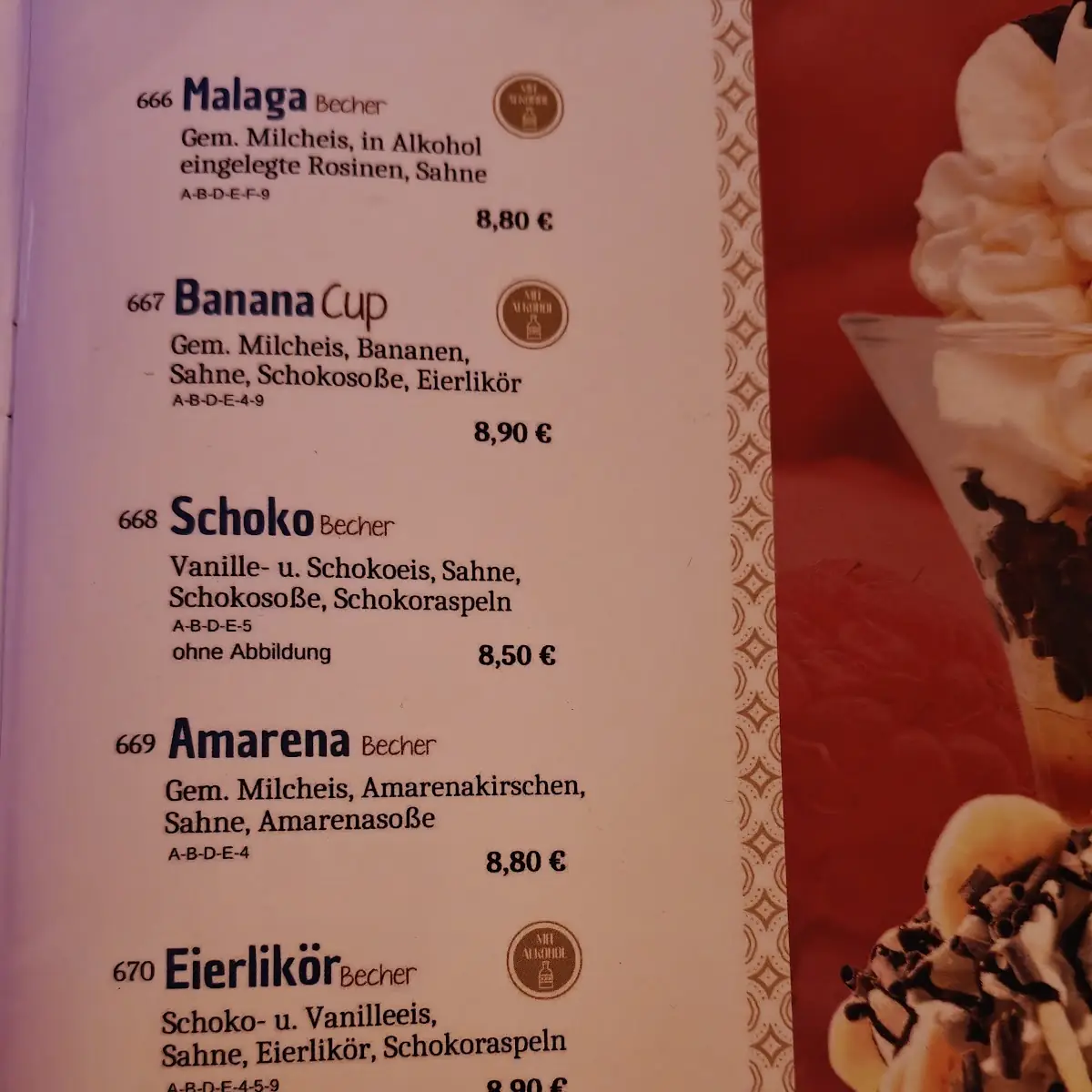 Speisekarte, Punjabi Bad'sha - Indisches Restaurant & Eiscafe