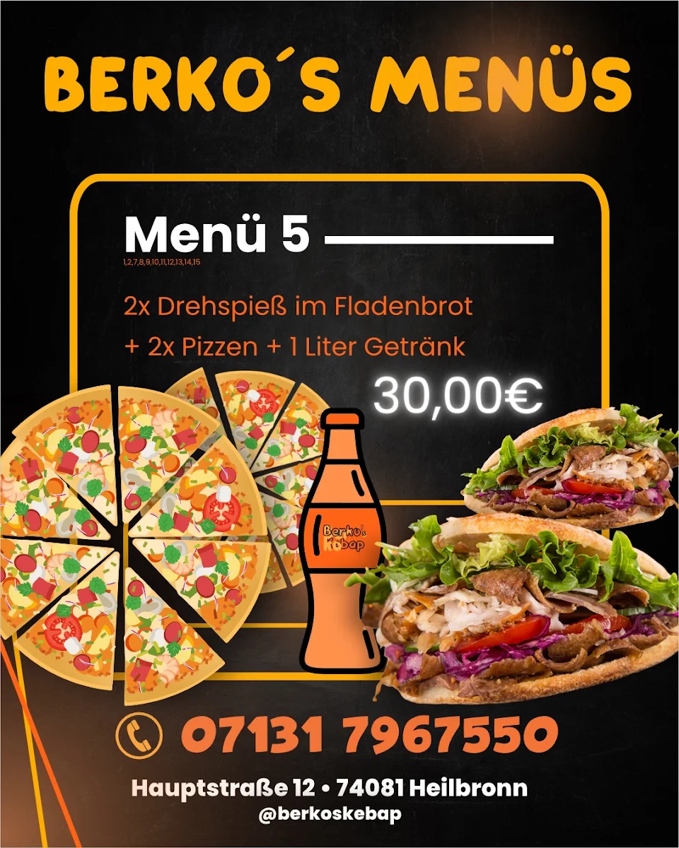 Speisekarte, Berko's Kebap